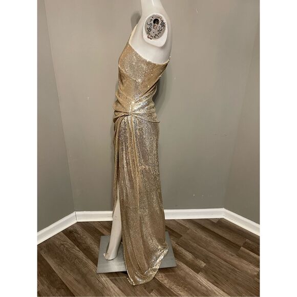 NWT Halston Adriana One-Shoulder Sequin Gown Size 2 $595 - Picture 9 of 10
